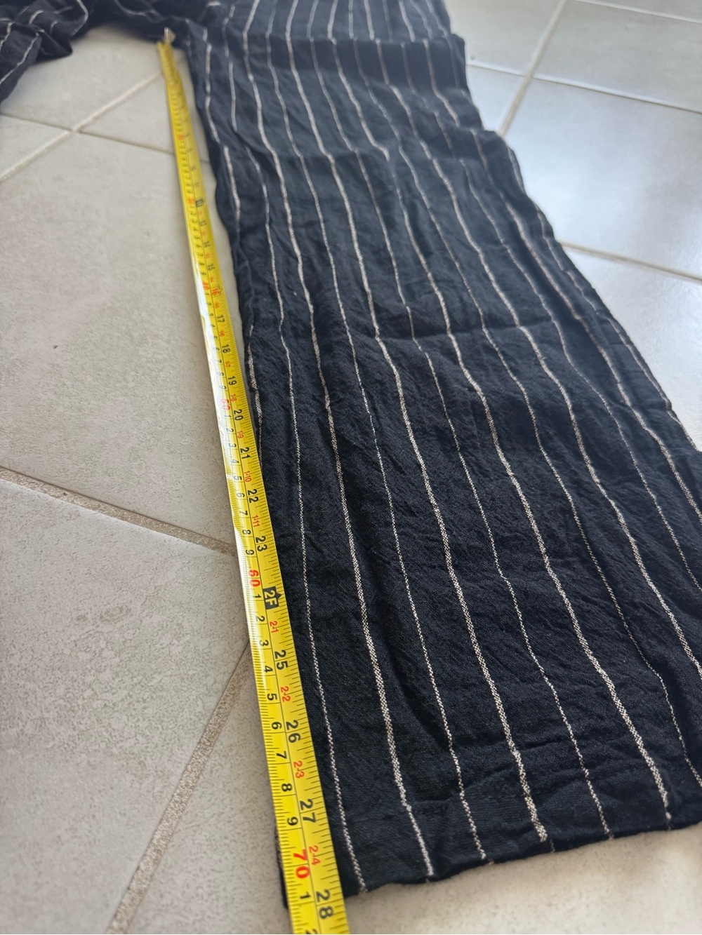 Women's Black Pinstripes Cotton/Linen Blend Pants S/M - Picture 9 of 9